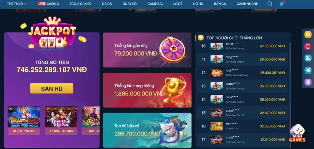Người chơi nhận tiền thưởng khuyến mãi
